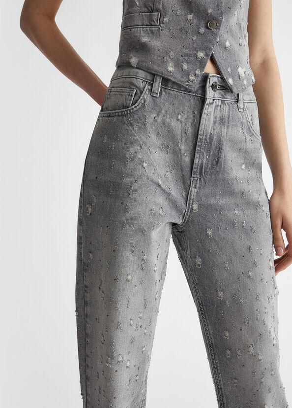 Liu Jo Jeans straight con stappi e strass Discount Store per i nuovi prodotti