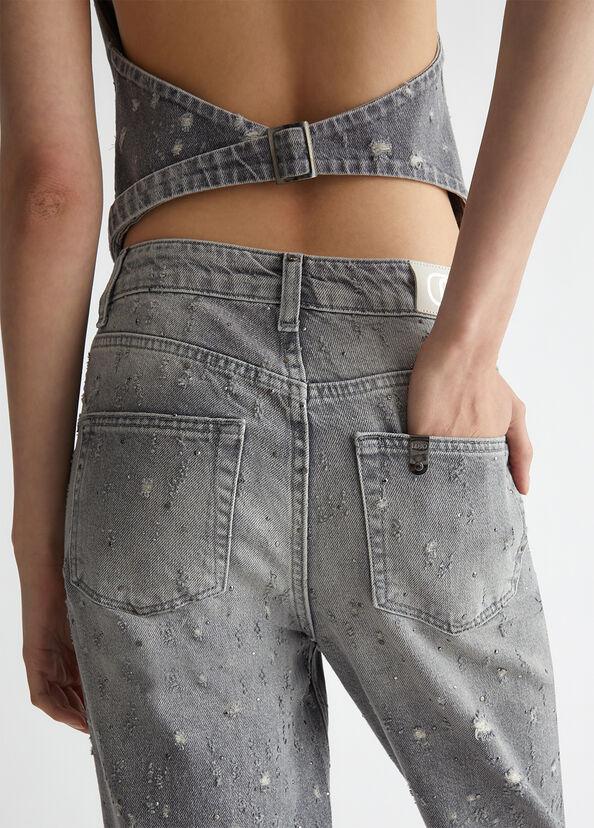 Liu Jo Jeans straight con stappi e strass Discount Store per i nuovi prodotti