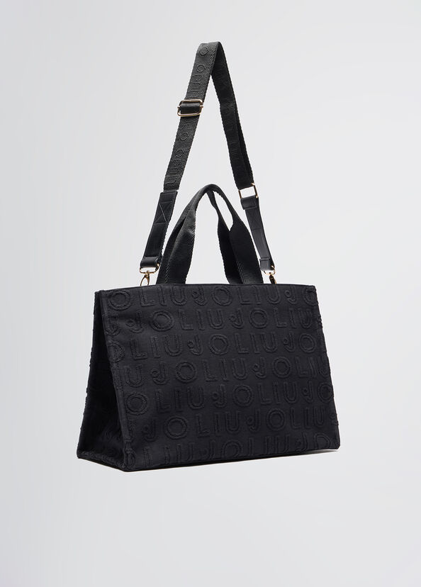 Liu Jo Borsa tote jacquard nera Prezzo Ridotto