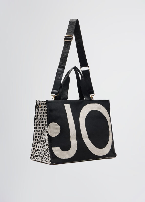 Liu Jo Borsa tote monogram jacquard nera Novità