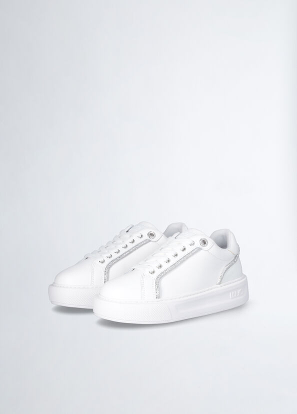 Liu Jo Sneakers bianche con profili strass Shopping online
