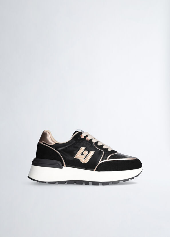 Liu Jo Sneakers platform in suede e shiny nylon Black Friday