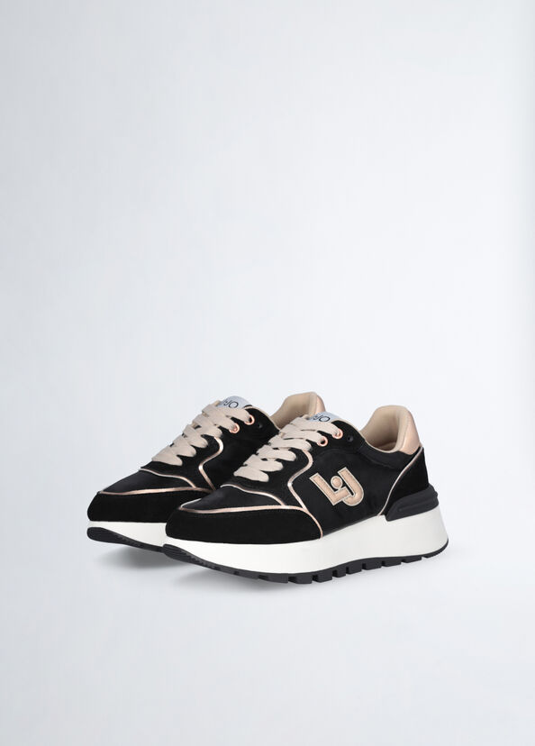 Liu Jo Sneakers platform in suede e shiny nylon Black Friday