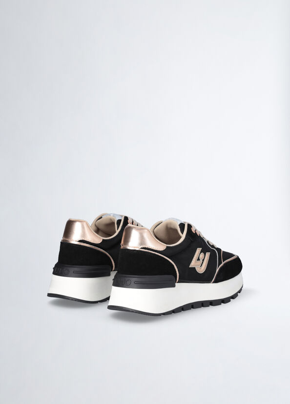 Liu Jo Sneakers platform in suede e shiny nylon Black Friday