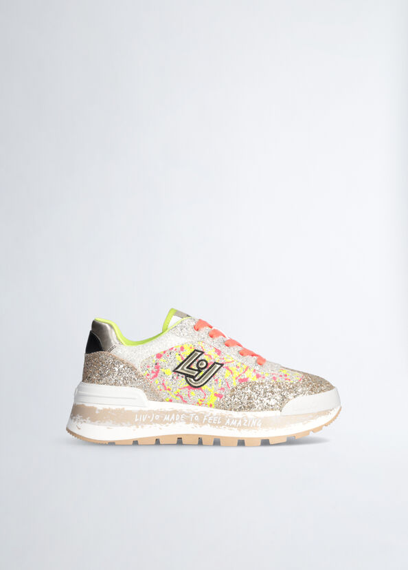 Liu Jo Sneakers platform full glitter Vendita calda