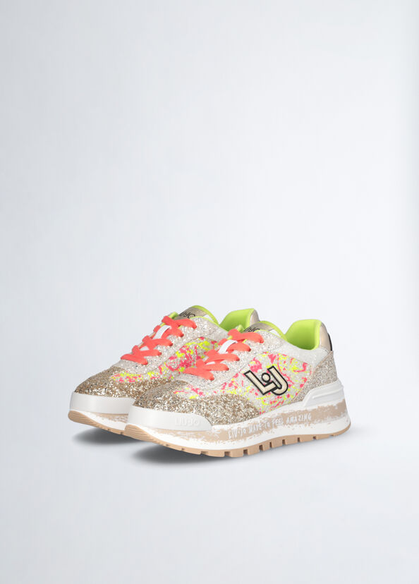 Liu Jo Sneakers platform full glitter Vendita calda