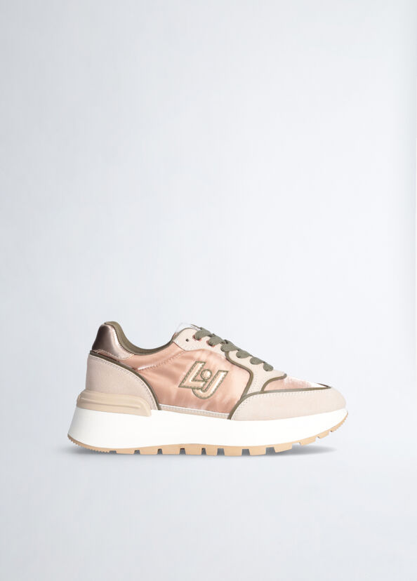 Liu Jo Sneakers in suede e shiny nylon Offerta migliore