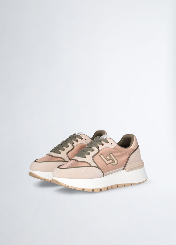 Liu Jo Sneakers in suede e shiny nylon Offerta migliore