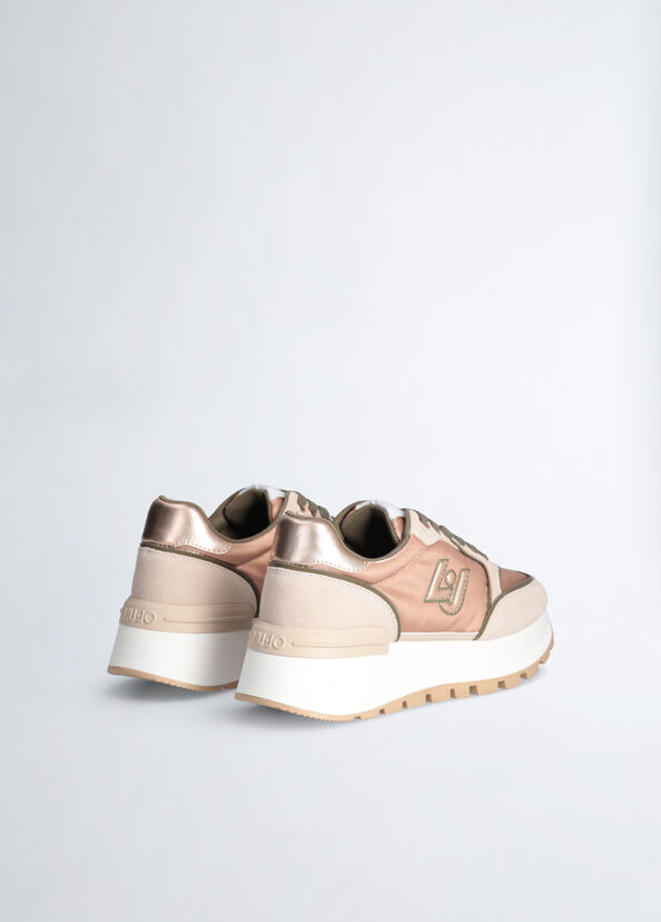 Liu Jo Sneakers in suede e shiny nylon Offerta migliore