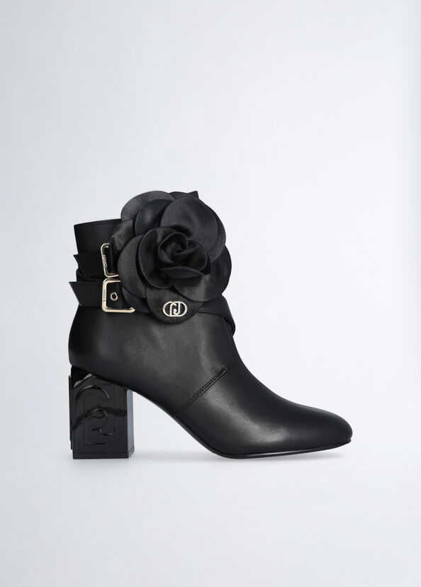 Liu Jo Stivaletti in pelle con fiore Officina