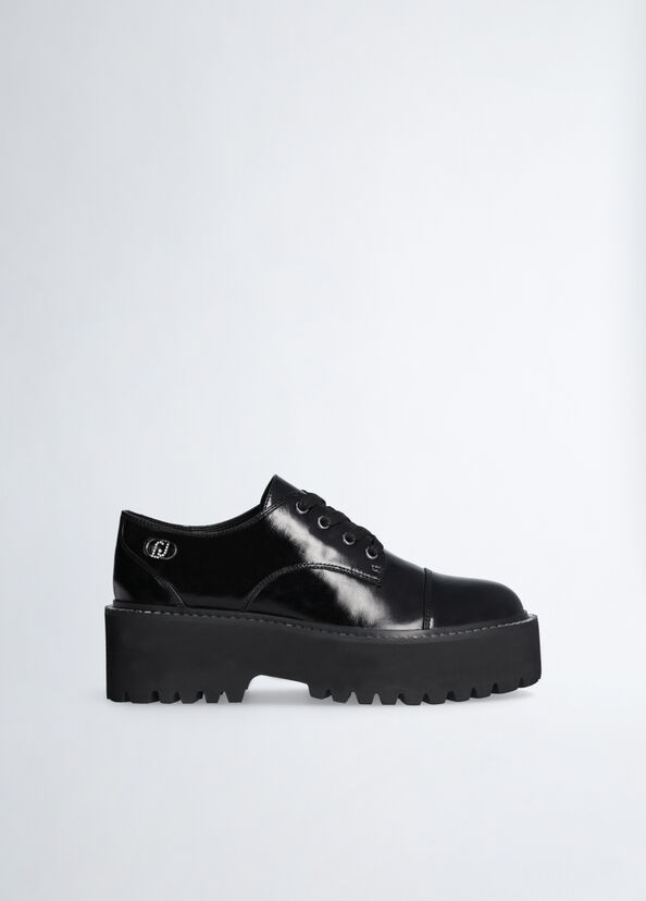 Liu Jo Scarpe platform nere in vernice 2025