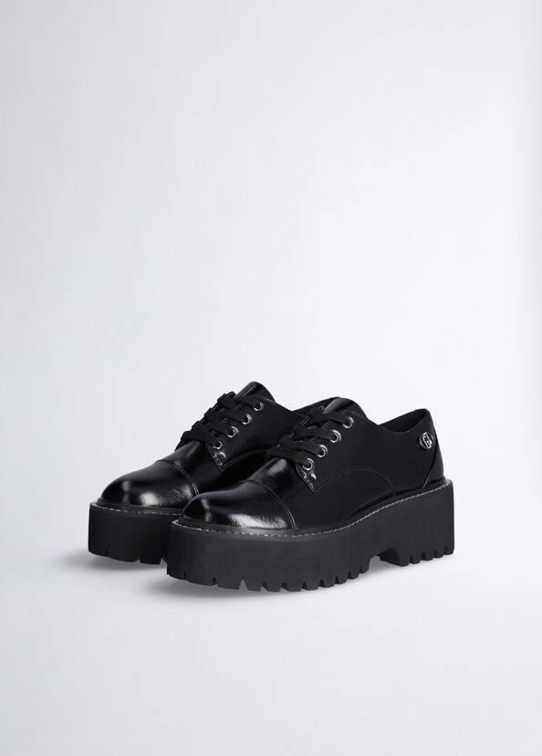 Liu Jo Scarpe platform nere in vernice 2025