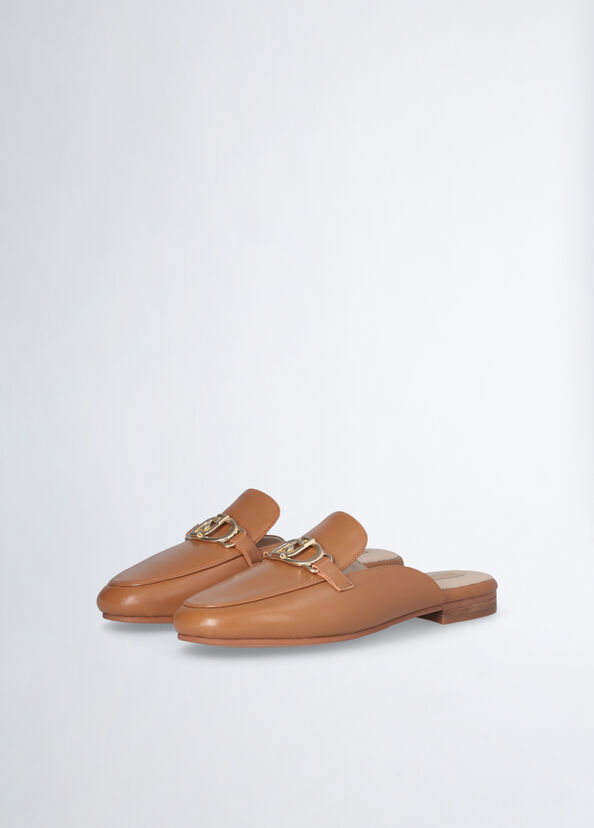 Liu Jo Slippers in pelle con logo Consegna Veloce