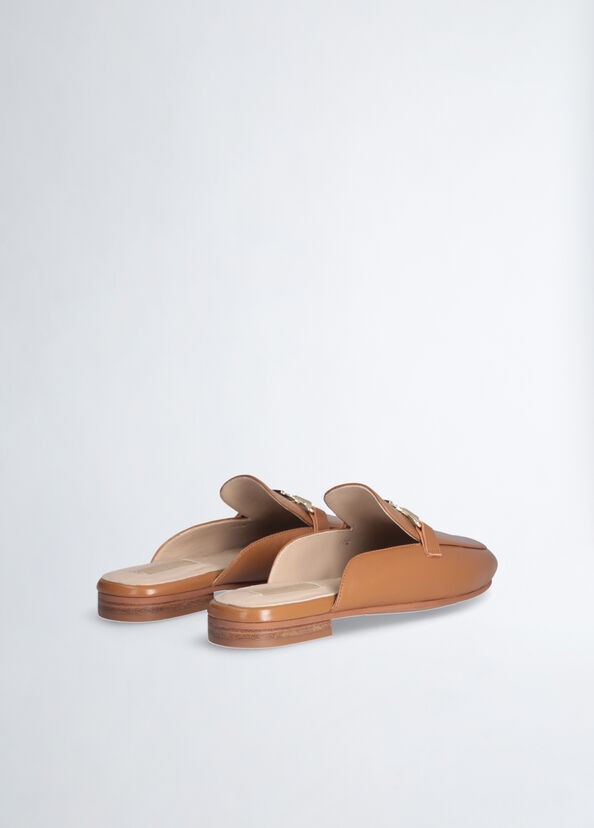 Liu Jo Slippers in pelle con logo Consegna Veloce