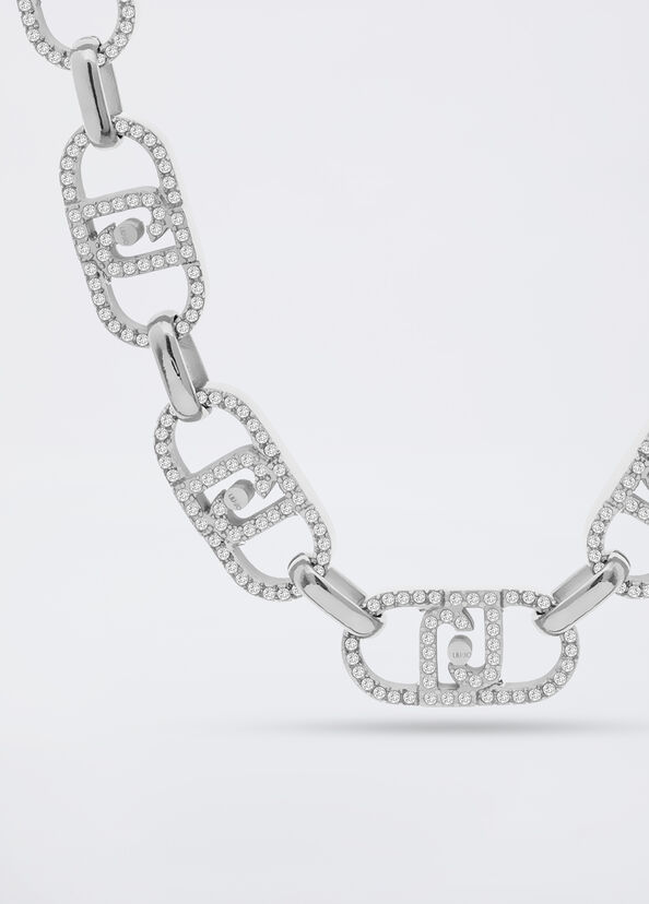 Liu Jo Girocollo monogram con brill Sconto di tempo limitato