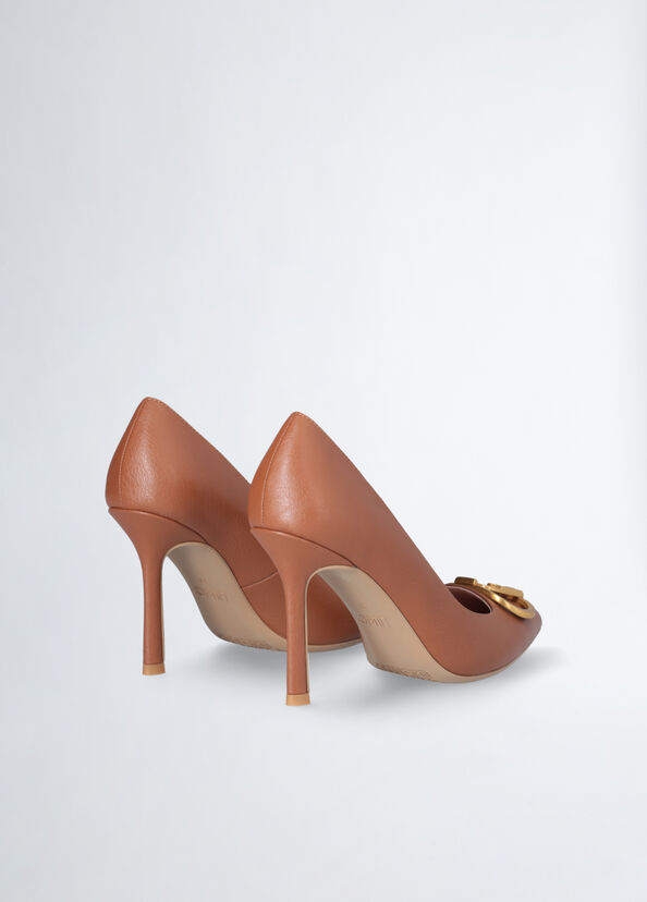 Liu Jo Décolleté marroni con maxi logo Grande vendita