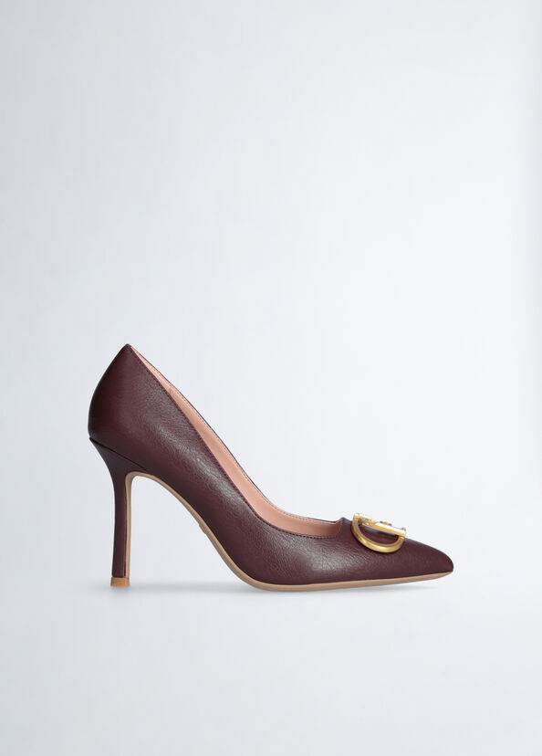 Liu Jo Décolleté bordeaux con maxi logo Flash Sale
