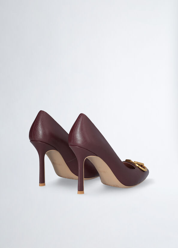 Liu Jo Décolleté bordeaux con maxi logo Flash Sale