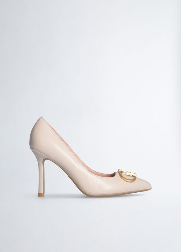 Liu Jo Décolleté avorio con maxi logo Fornitura limitata
