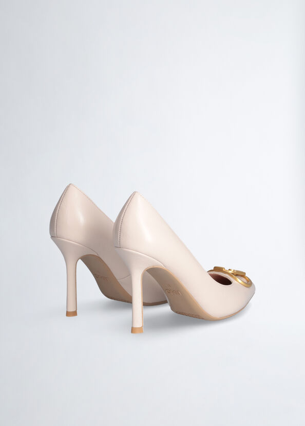 Liu Jo Décolleté avorio con maxi logo Fornitura limitata