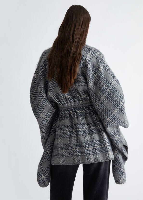 Liu Jo Poncho pied de poule con cintura Offerta settimanale