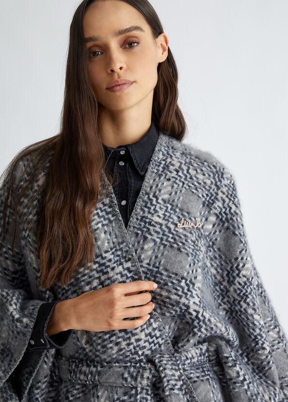 Liu Jo Poncho pied de poule con cintura Offerta settimanale