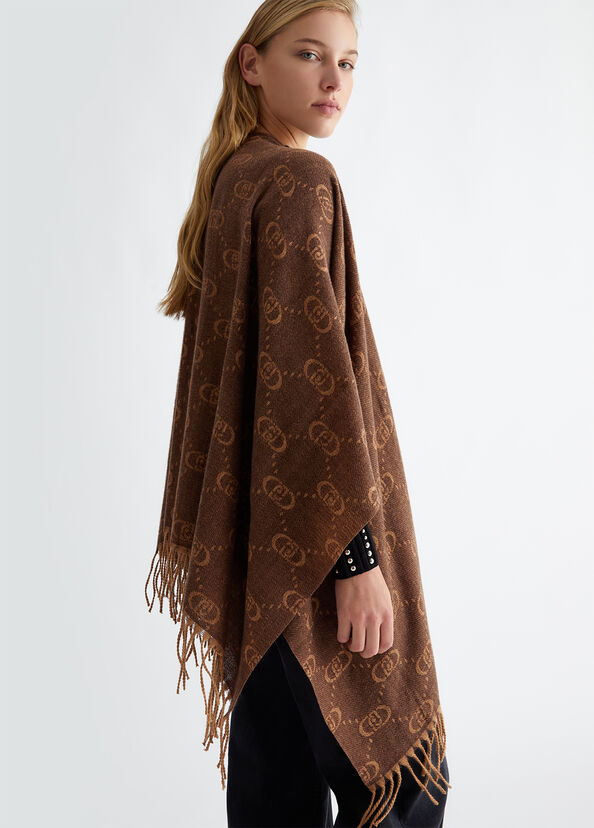 Liu Jo Poncho con logo monogram jacquard ACQUISTA ORA