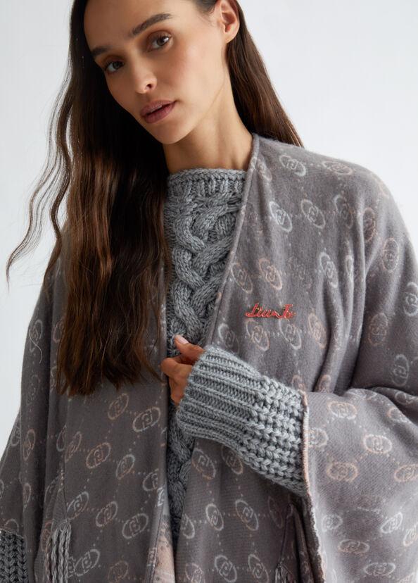Liu Jo Poncho con logo jacquard Latest stili