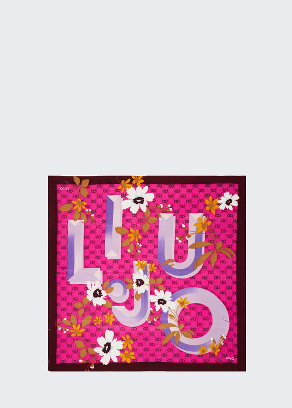 Liu Jo Foulard floreale con logo Super sconto