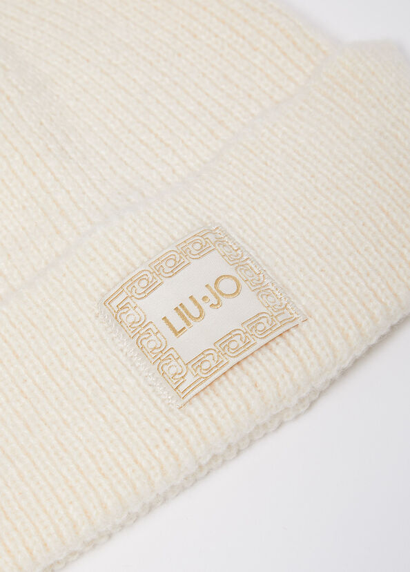 Liu Jo Berretto in maglia con patch Consegna Veloce