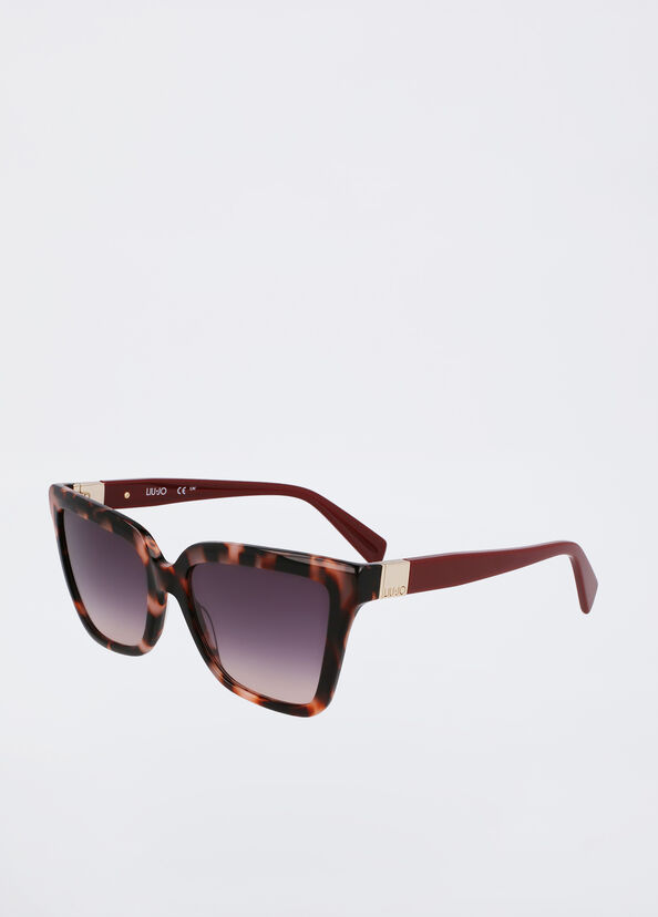 Liu Jo Occhiali da sole cat-eye tartarugati rosa Smaltimento dello stoccaggio
