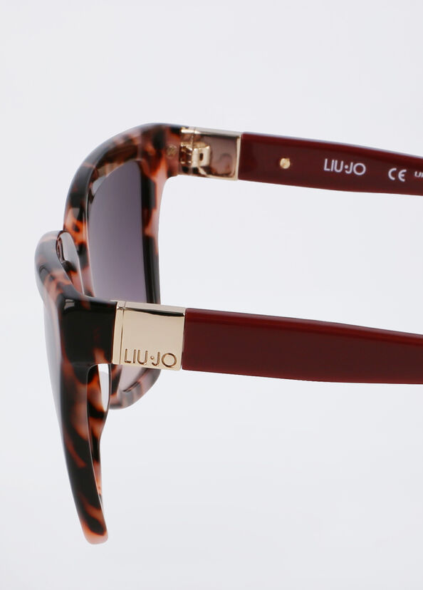 Liu Jo Occhiali da sole cat-eye tartarugati rosa Smaltimento dello stoccaggio