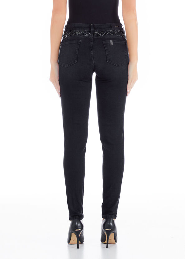 Liu Jo Jeans nero skinny con strass Limitato a 3 giorni