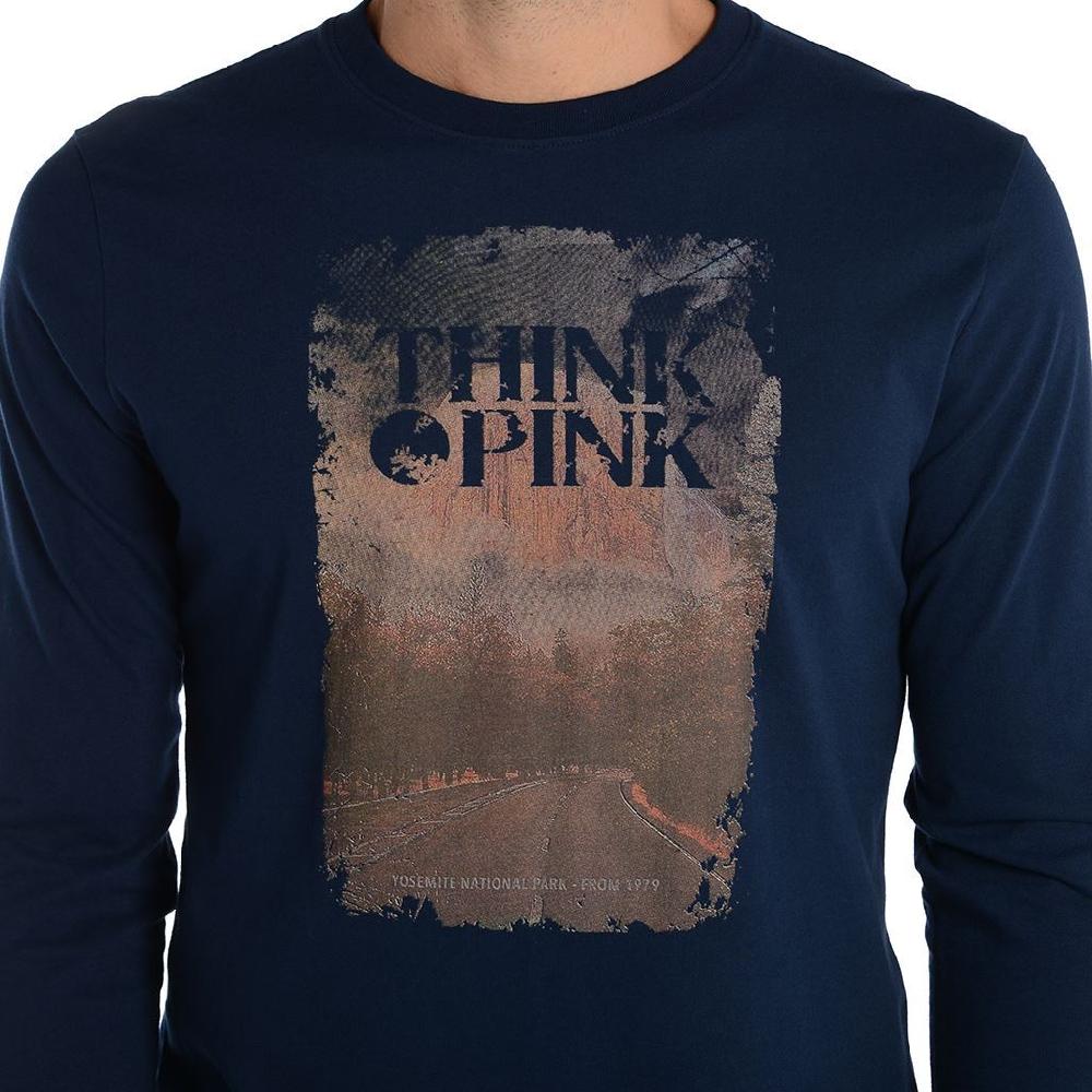 Think Pink T-shirt Uomo Manica Lunga fw1802 Sconto