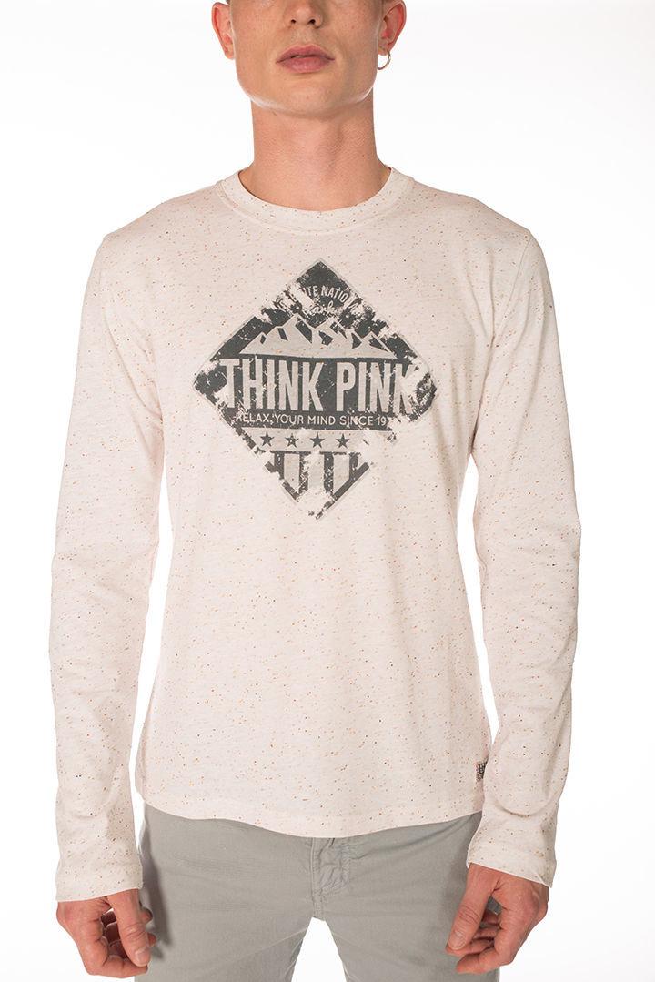Think Pink T-shirt Uomo Manica Lunga fw1502 Fino Al -60%