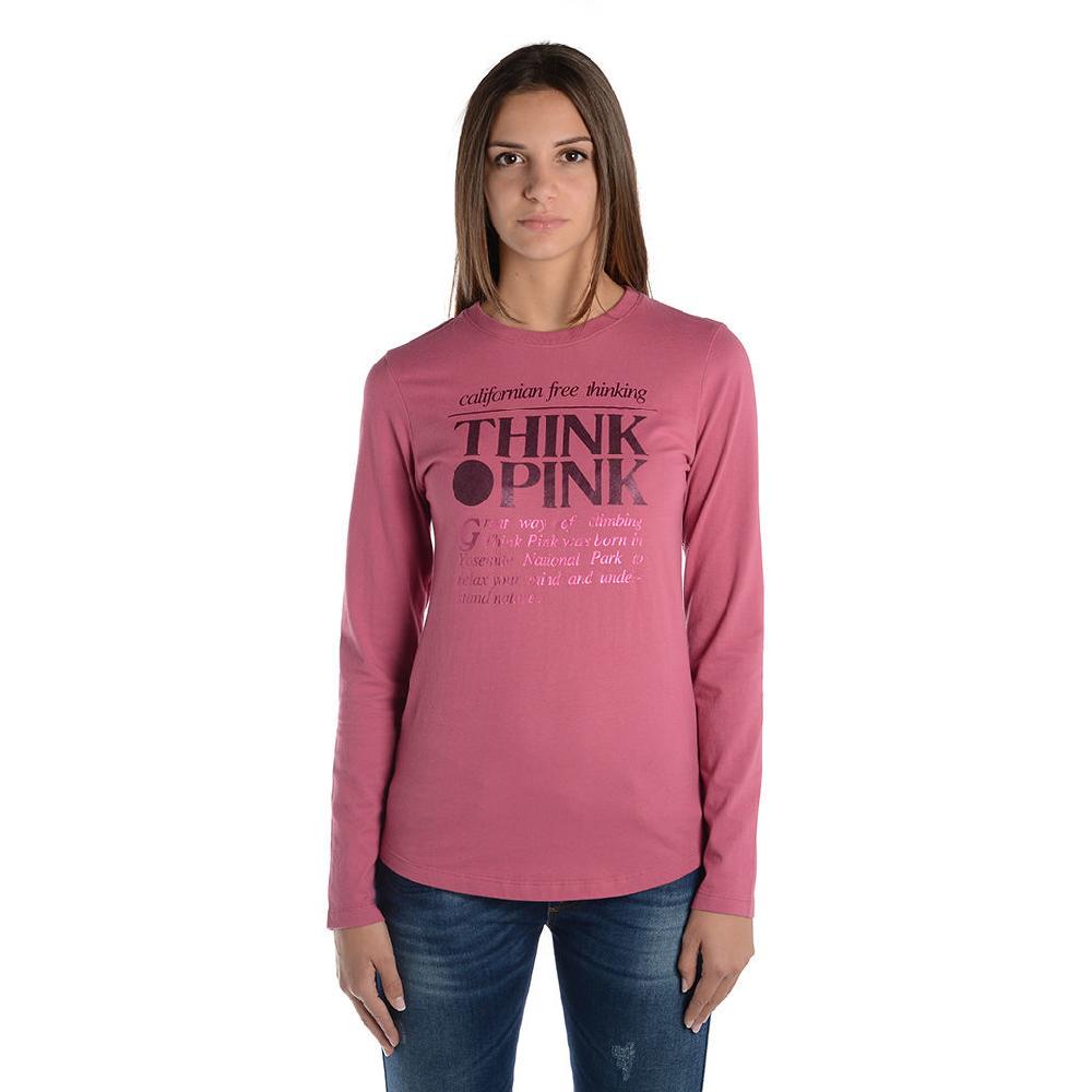 Think Pink T-shirt Donna Manica Lunga fw1800 Negozi Online