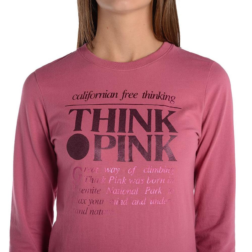 Think Pink T-shirt Donna Manica Lunga fw1800 Negozi Online