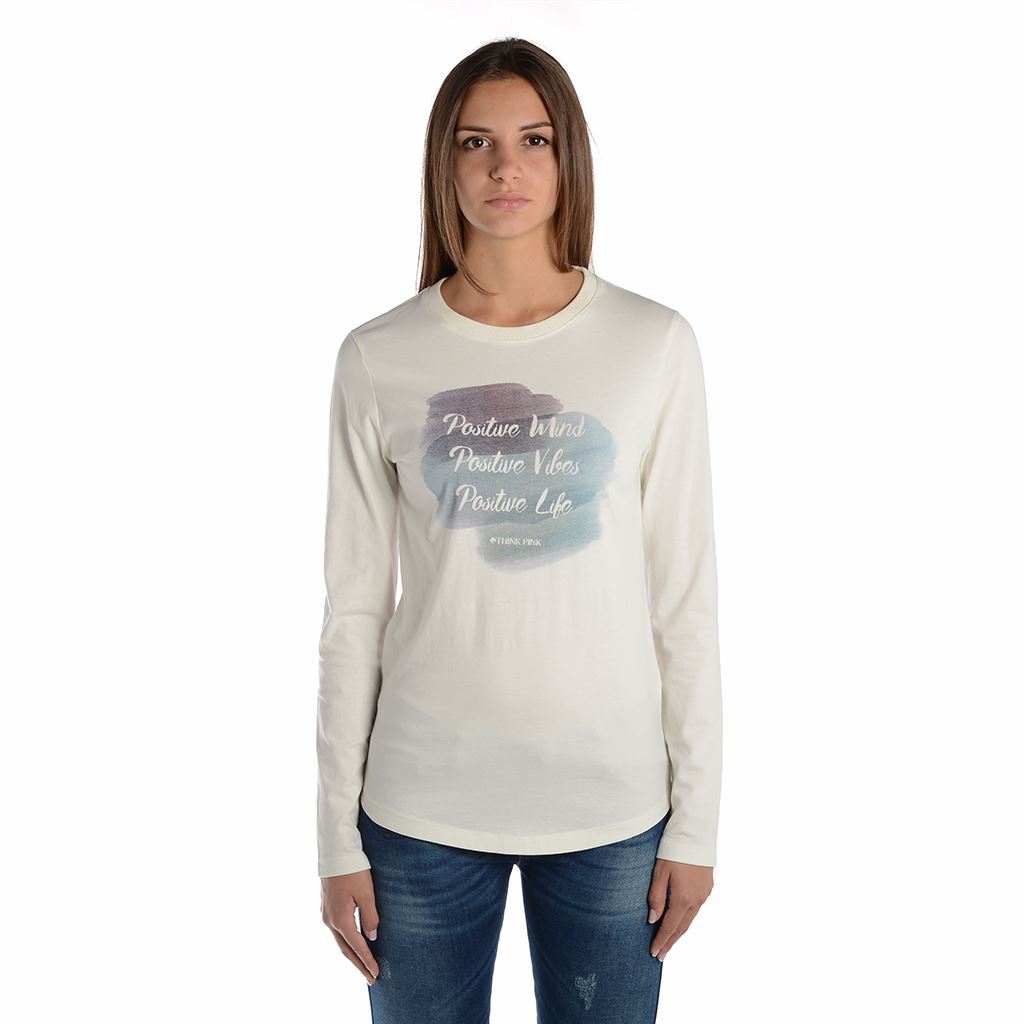 Think Pink T-shirt Donna Manica Lunga fw1802 Acquista Ora