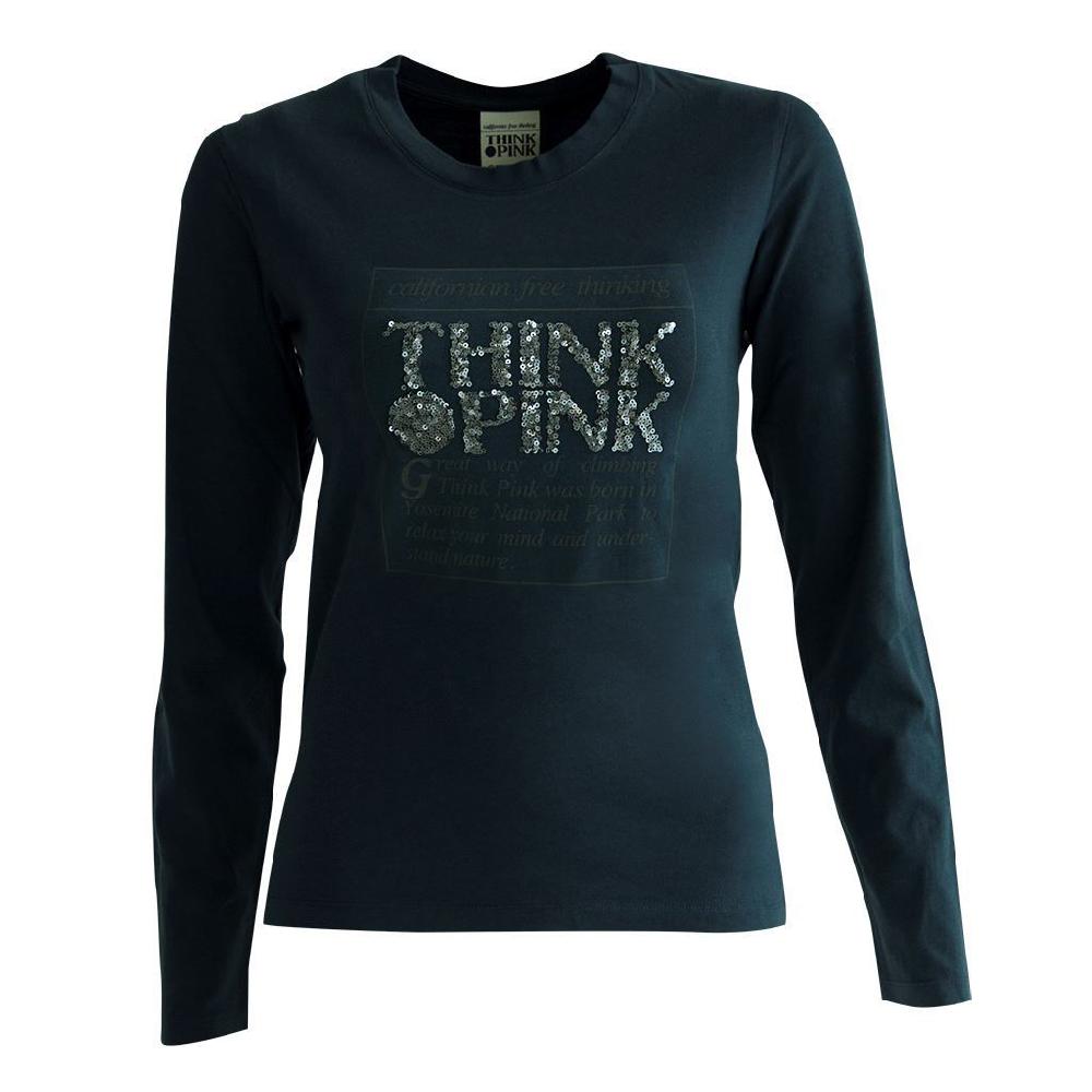 Think Pink T-shirt Donna Manica Lunga fw1600 Offerte