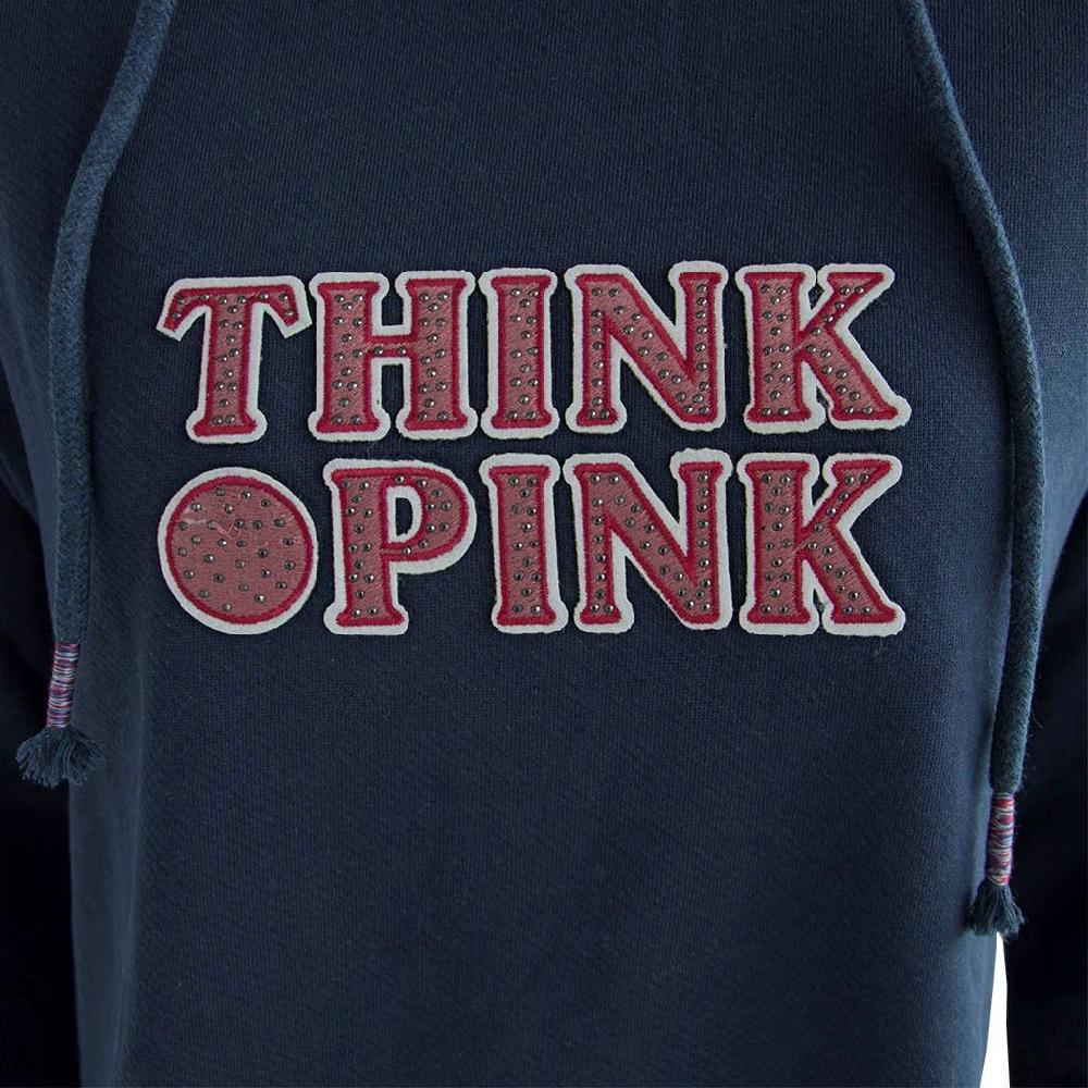 Think Pink Felpa Donna con Cappuccio fw1601 Vendita Economica