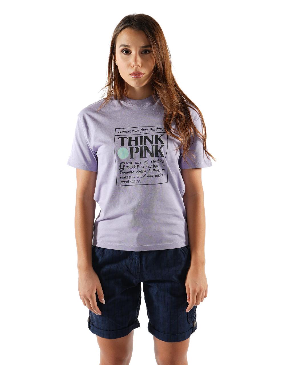 Think Pink T-shirt Donna Logo manica corta ss2200 Negozio online di fabbrica