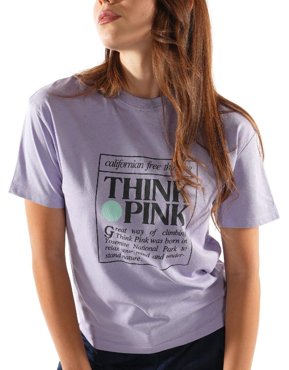Think Pink T-shirt Donna Logo manica corta ss2200 Negozio online di fabbrica