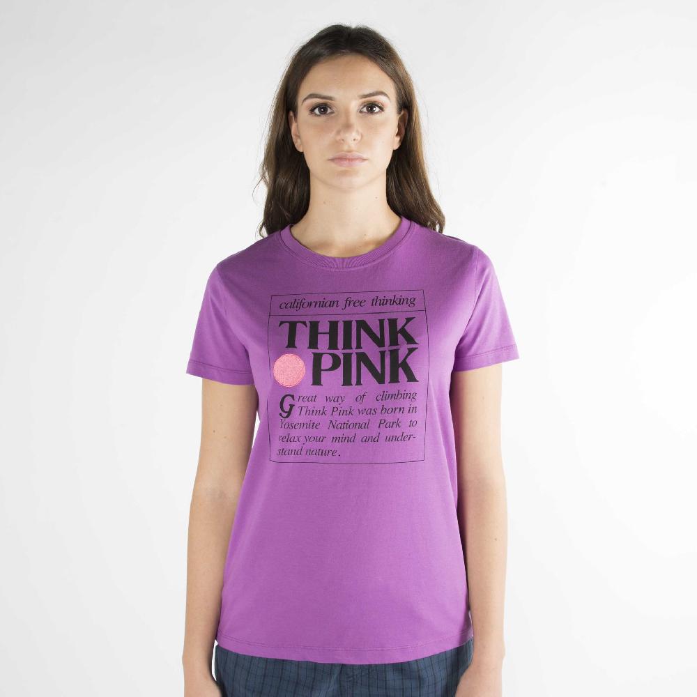 Think Pink T-shirt Donna Manica Corta ss2000 Grande vendita