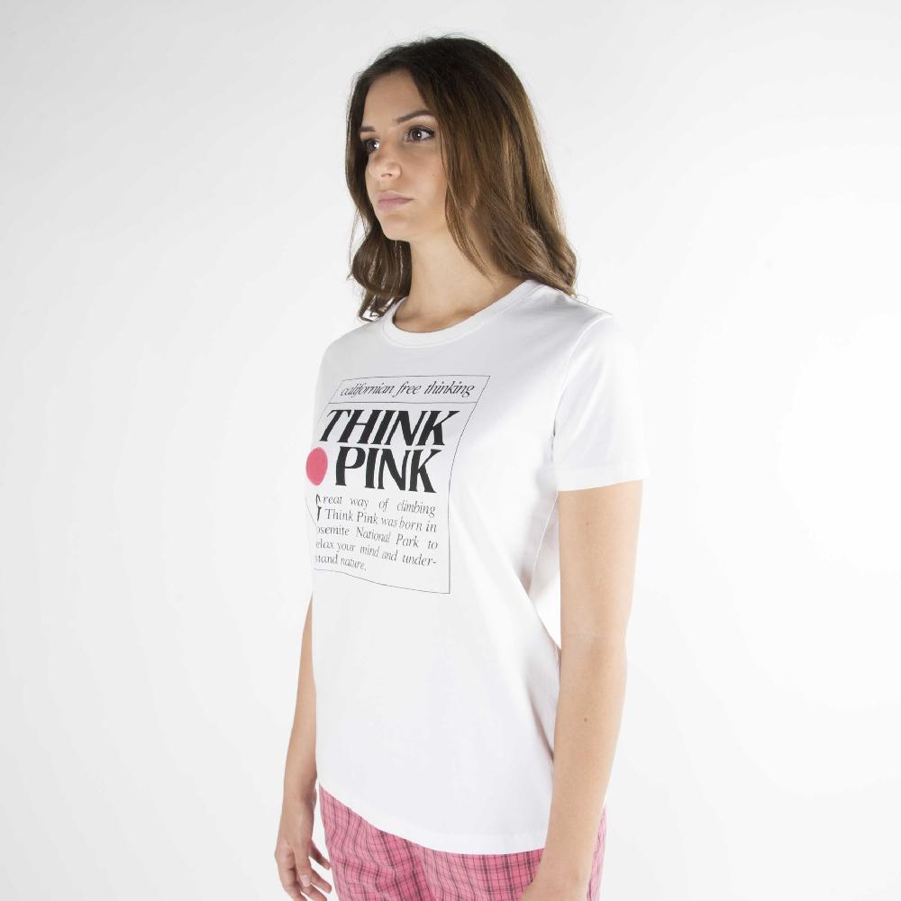 Think Pink T-shirt Donna Manica Corta ss2000 Grande vendita