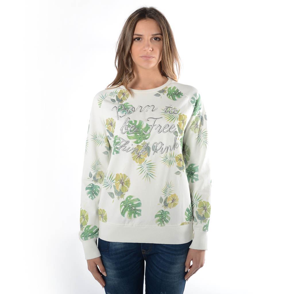 Think Pink Felpa Donna Girocollo ss1906 Offerta esclusiva