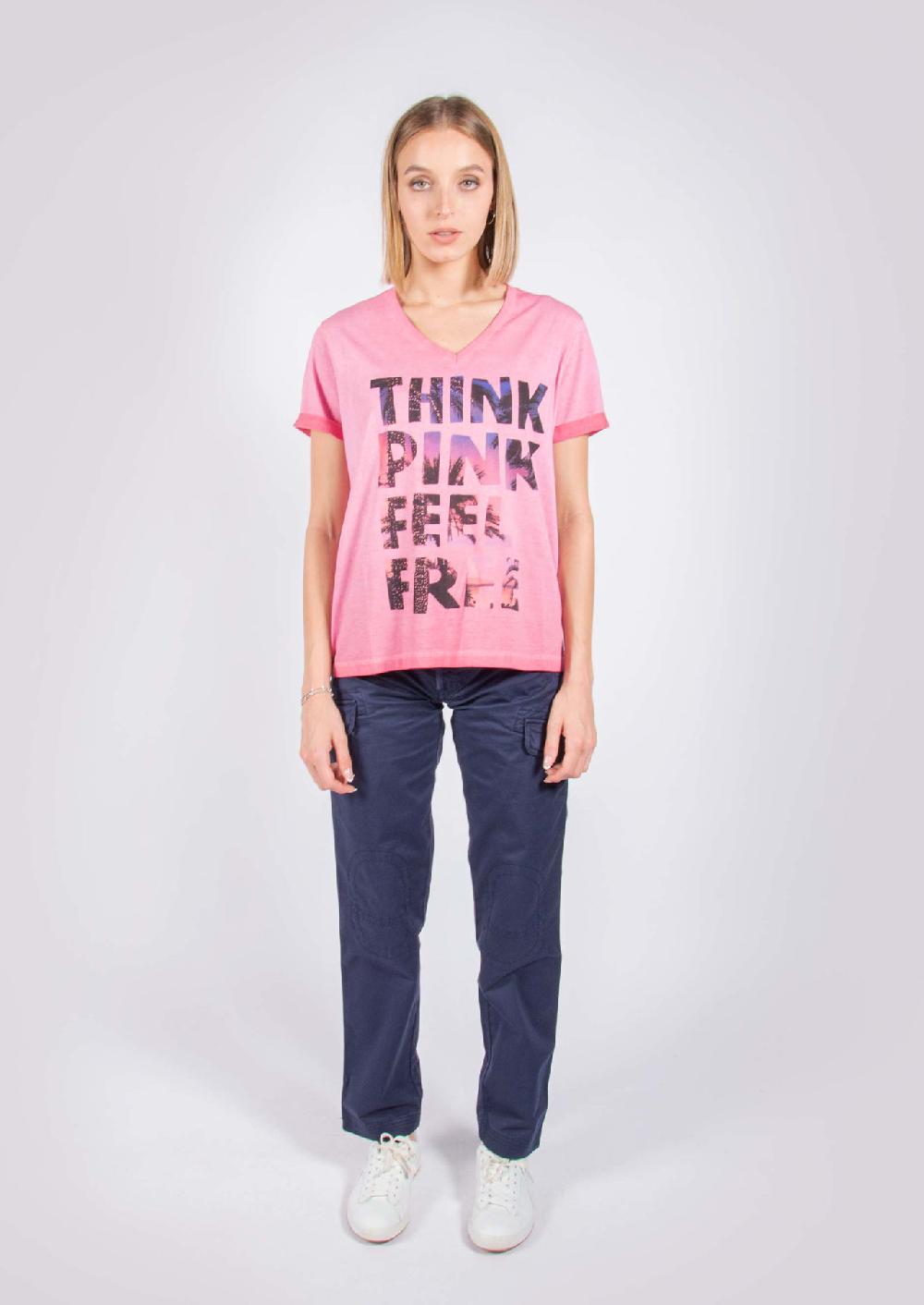 Think Pink T-Shirt donna manica corta ss1910 Offerta per la Festa della Mamma