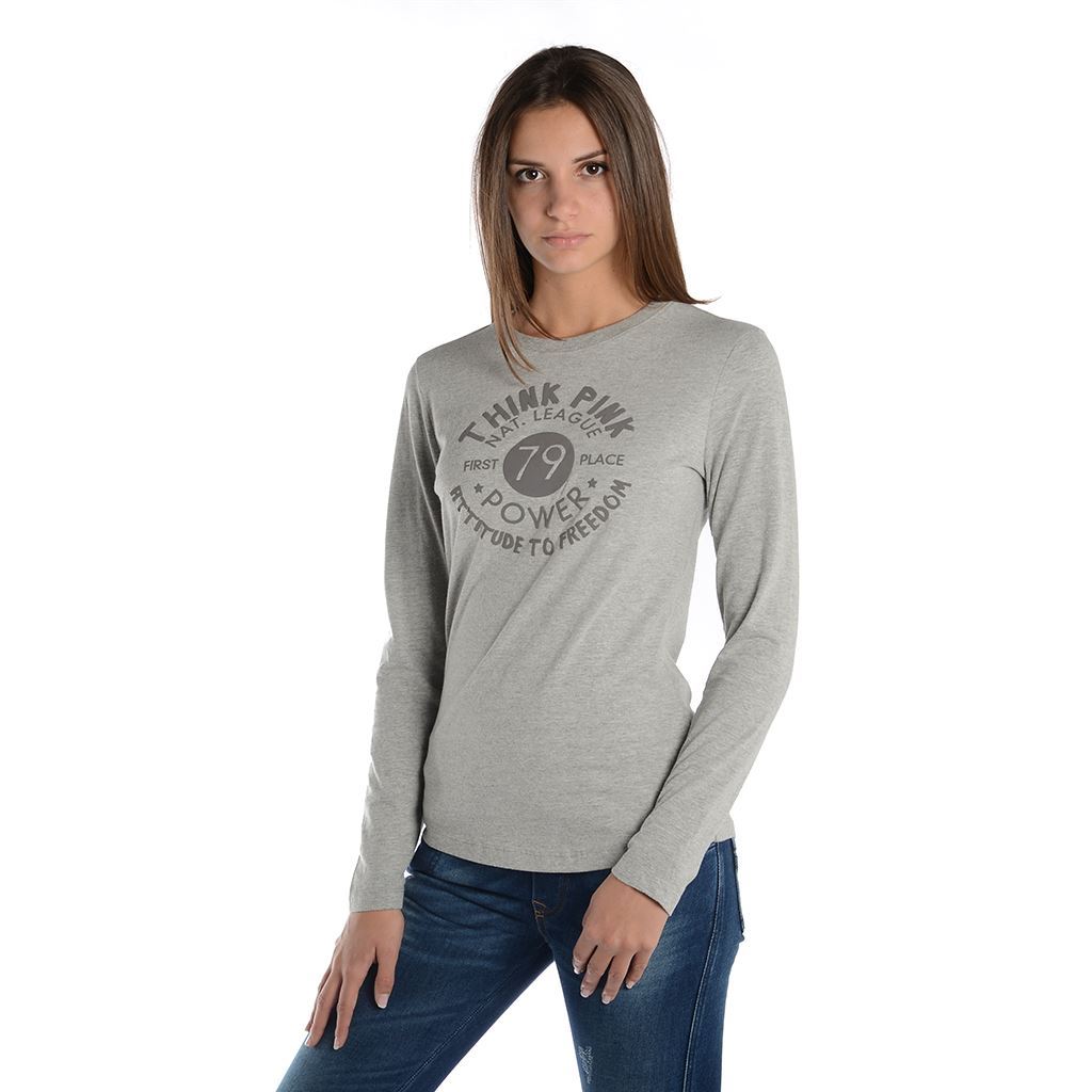 Think Pink T-shirt Donna Manica Lunga fw1801 Offerte esclusive