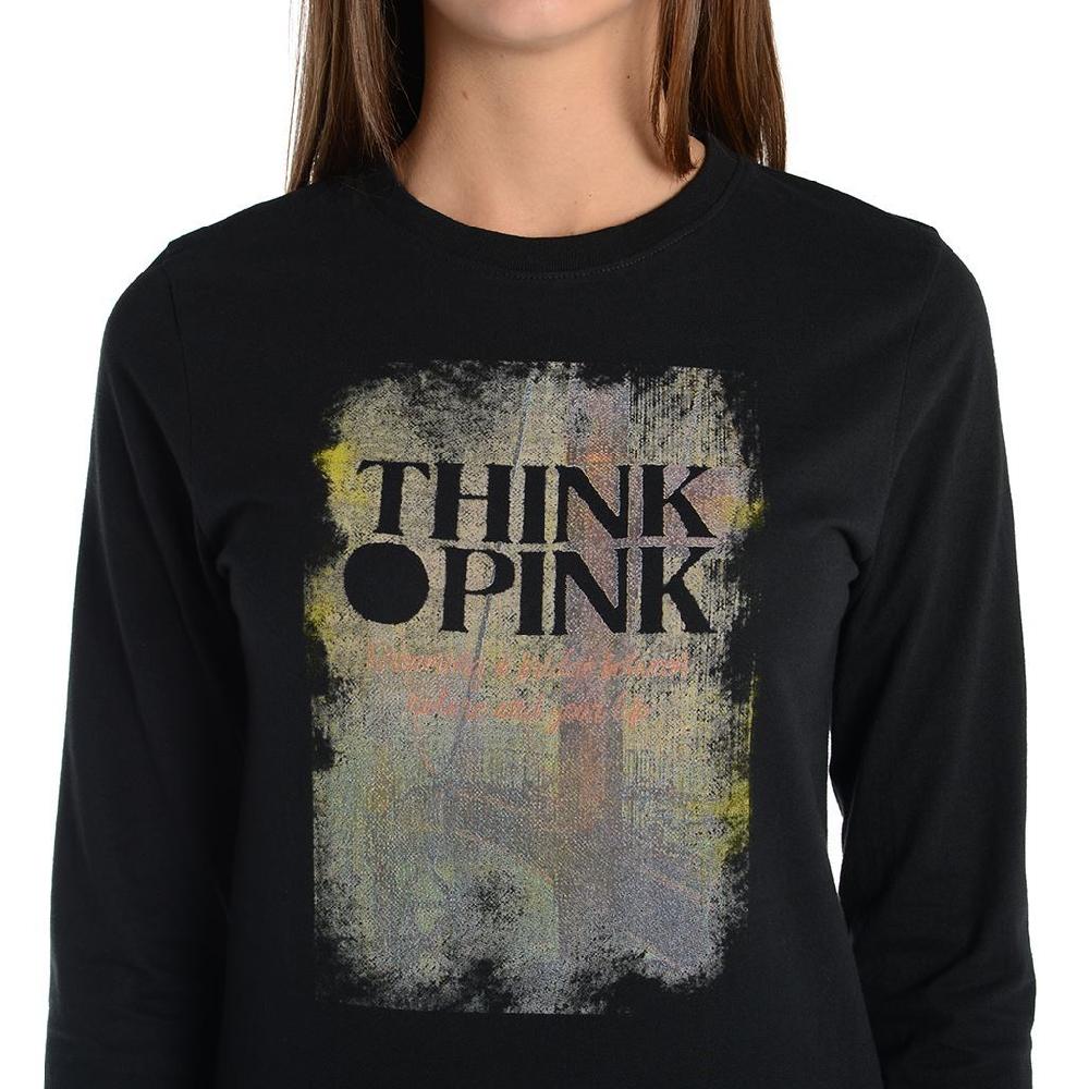 Think Pink T-shirt Donna Manica Lunga fw1805 Lightning offer