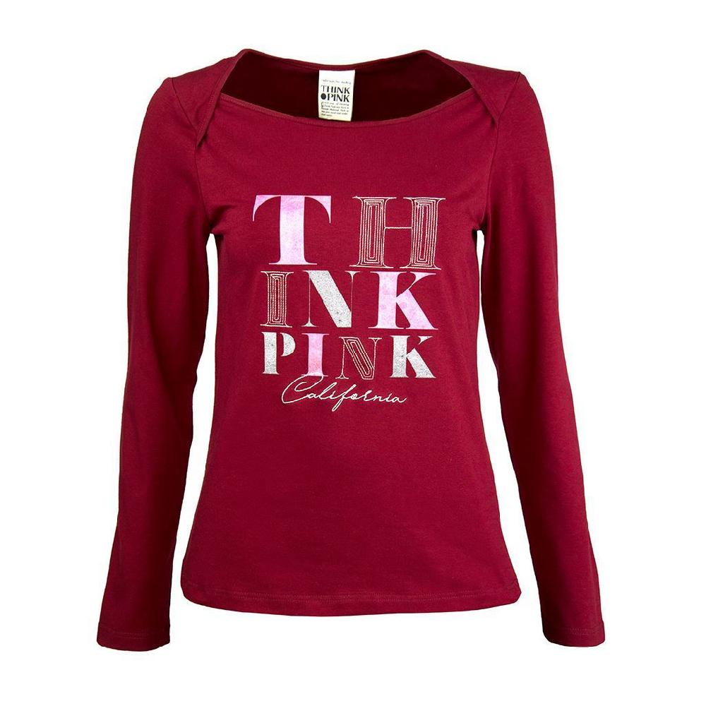 Think Pink T-shirt Donna Manica Lunga fw1703 Offerte giornaliere