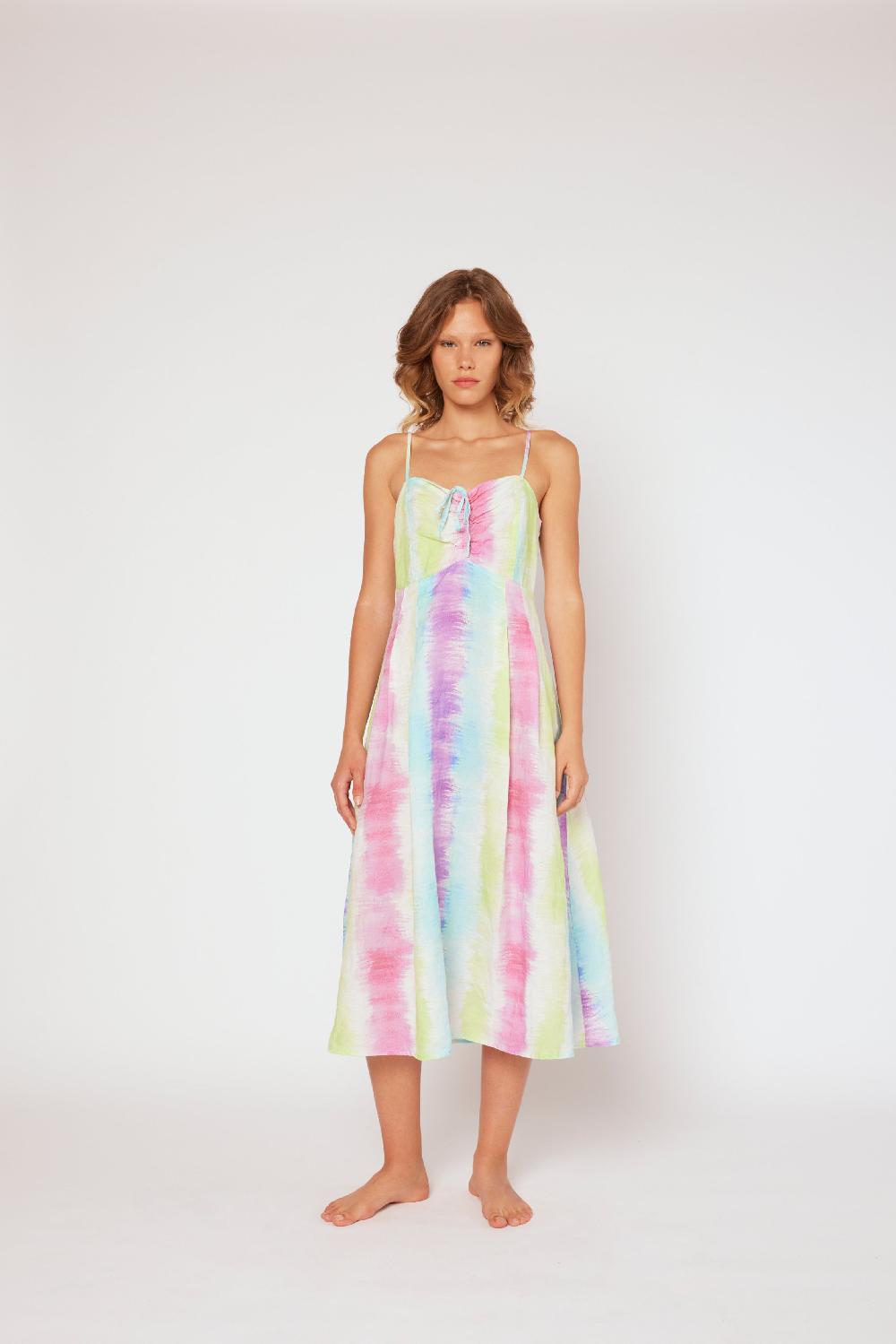 120% Lino Tie-dye Dress Latest stili
